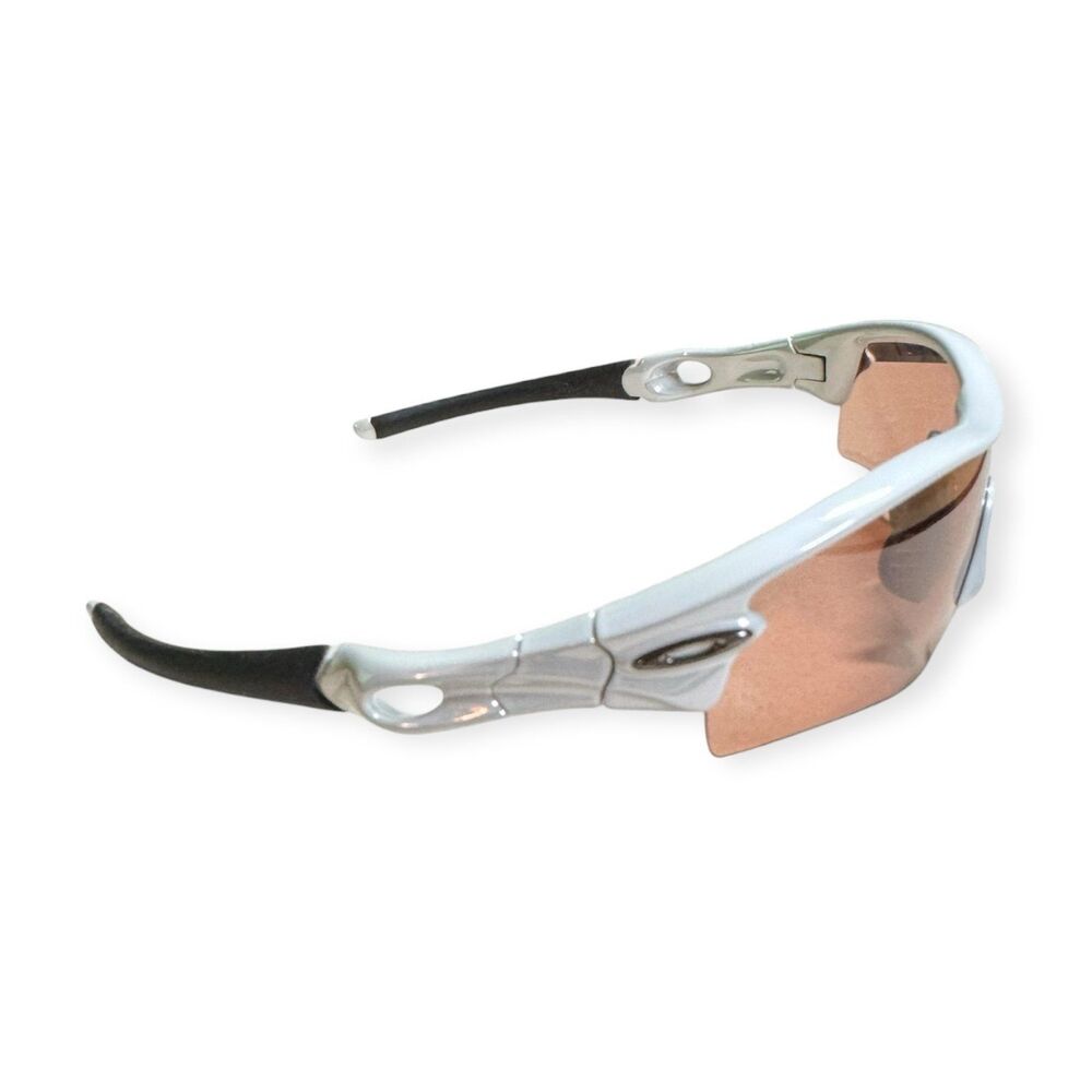 Oakley‎ Radar Path Sunglasses White Chrome/Orange Iridium Lens Sport Wrap Rare - Picture 3 of 10